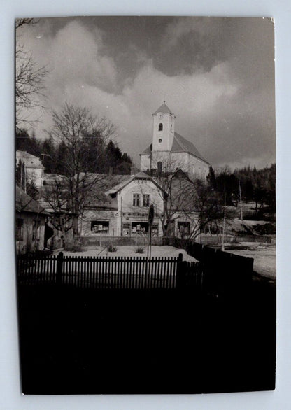 Pohlednice česká vesnice potraviny kostel město (P1415)