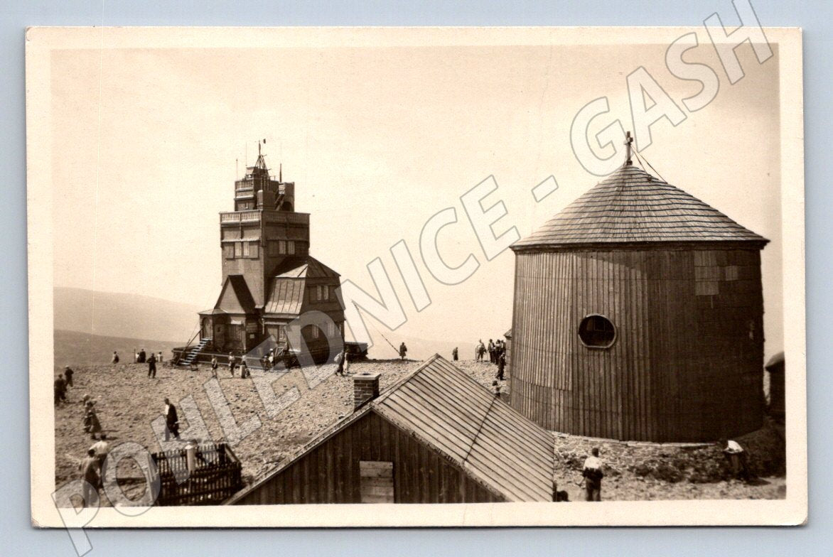 Pohlednice Krkonoše meteorologická stanice a kaplička   (P1422)