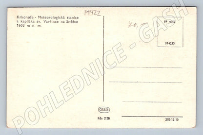 Pohlednice Krkonoše meteorologická stanice a kaplička   (P1422)