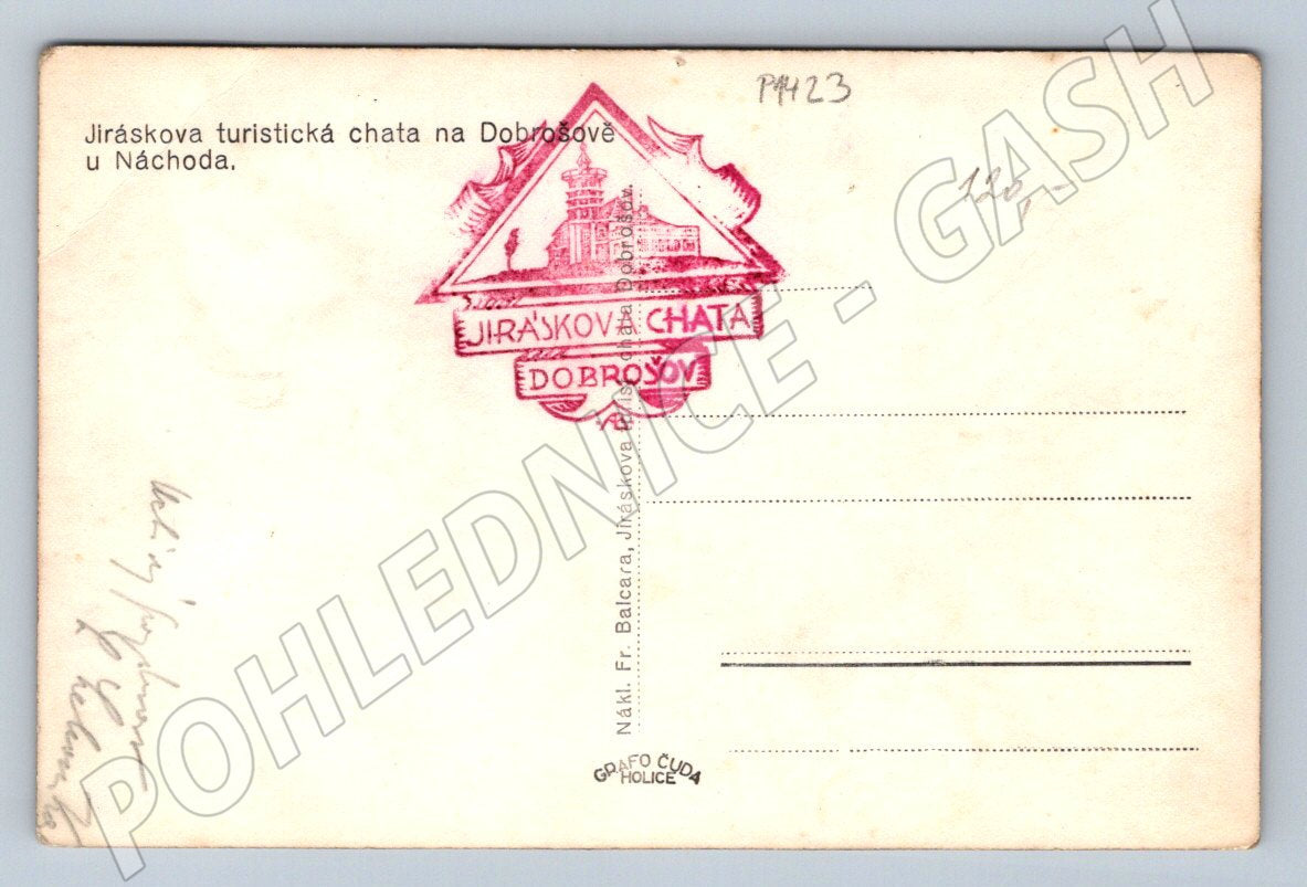 Pohlednice Dobrošov u Náchoda Jiráskova chata (P1423)