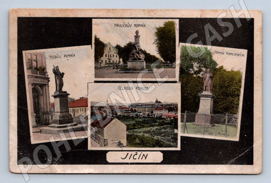 Pohlednice Jičín s památníky 1918 (P1431)