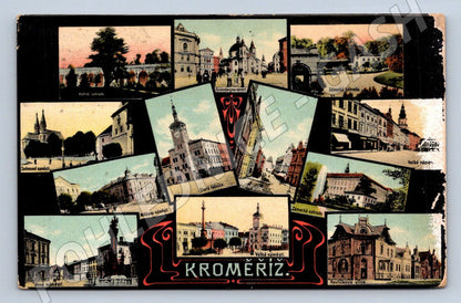 Pohlednice Kroměříž barevný kolážový motiv (P1438)