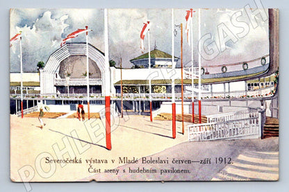 Pohlednice Mladá Boleslav  výstava hudební pavilon 1912 (P1445)