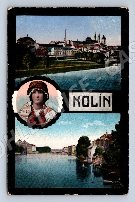Pohlednice Kolín kolorovaná kroj (P1449)