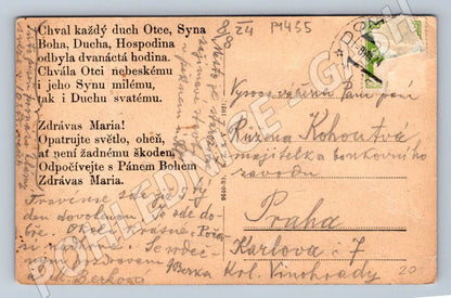 Pohlednice Domažlice noční náměstí (P1455)