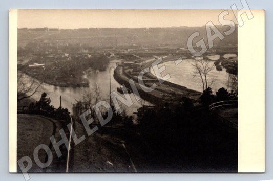 Pohlednice řeka lodní doprava 1945 (P1457)