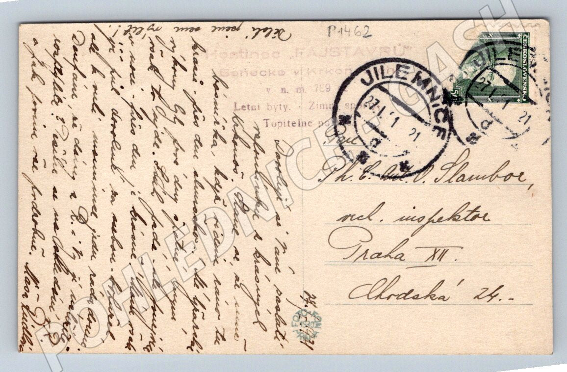 Pohlednice Krkonoše Žalý rozhledna 1921 (P1462)