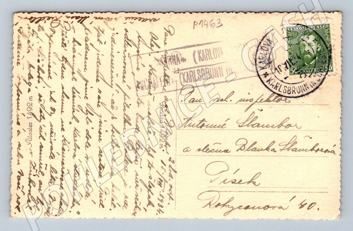 Pohlednice Československo kostel a krajina 1934 (P1463)