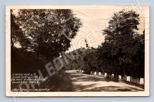 Pohlednice Hora Šárka kostel sv Matěje 1929 (P1473)