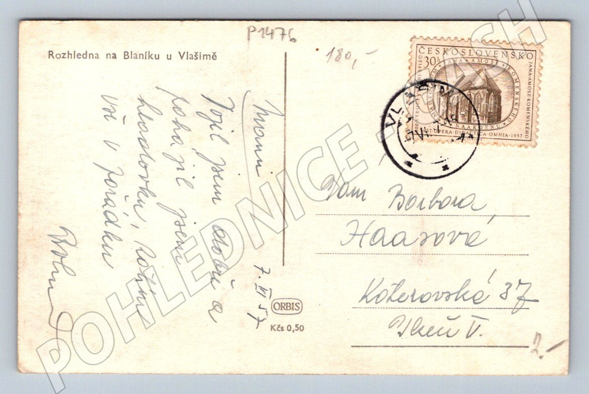 Pohlednice Blaník u Vlašimi rozhledna ČB (P1476)
