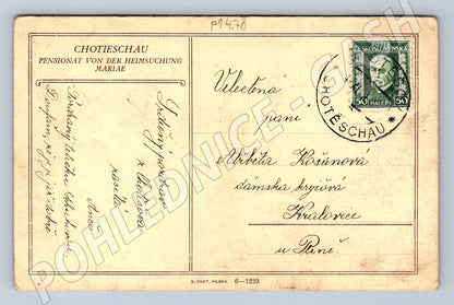 Pohlednice Chotěšov zámek s vodní plochou (P1478)