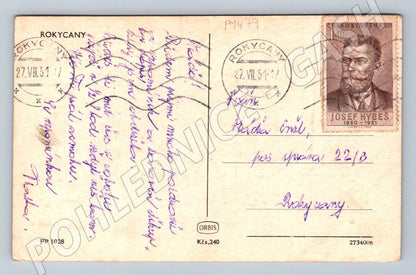 Pohlednice Rokycany historické náměstí 1951 (P1479)