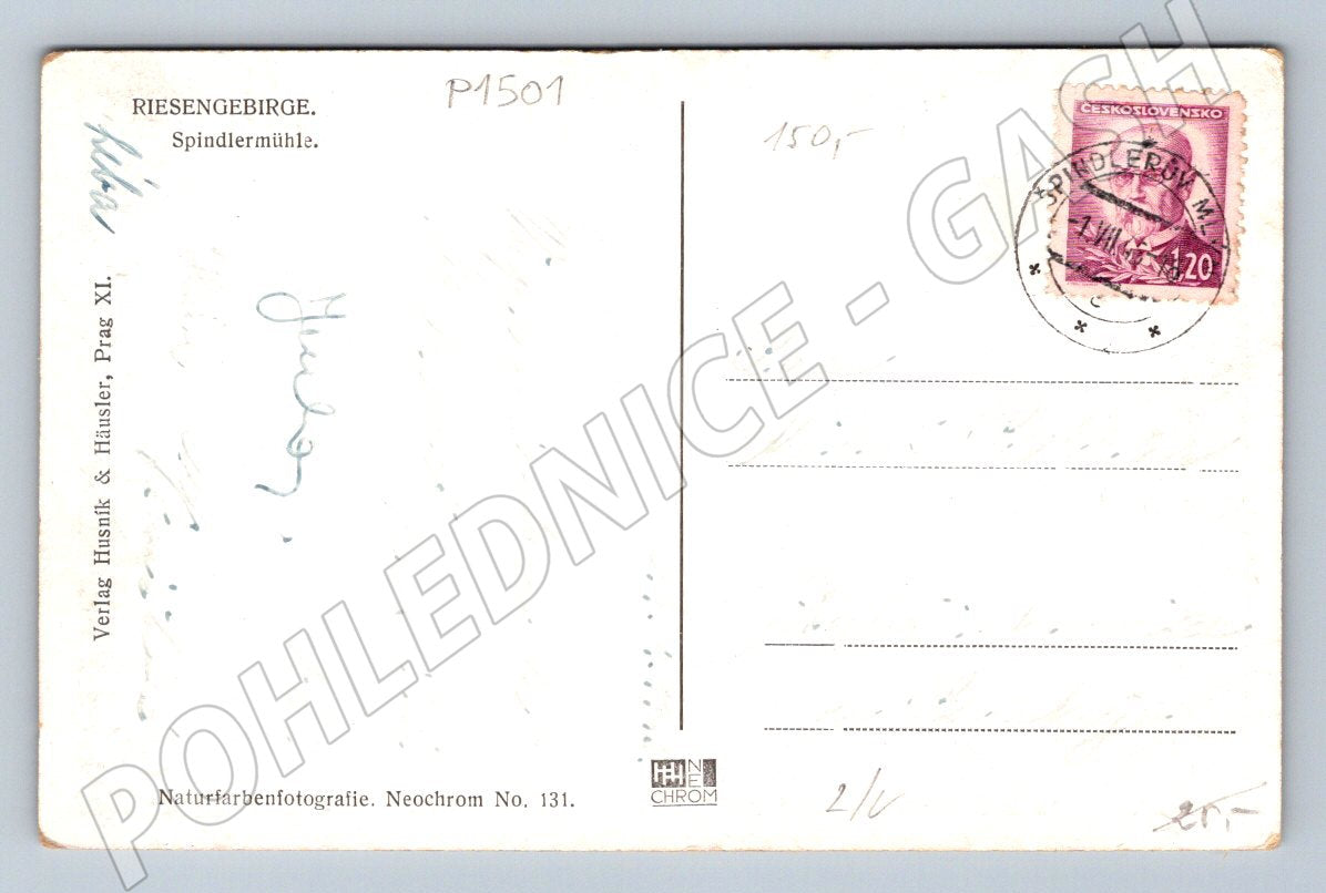 Pohlednice Krkonoše Riesengebirge Špindlerův Mlýn (P1501)