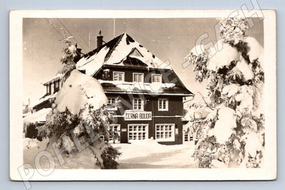 Pohlednice Krkonoše Černá bouda na Černé hoře zimní (P1511)