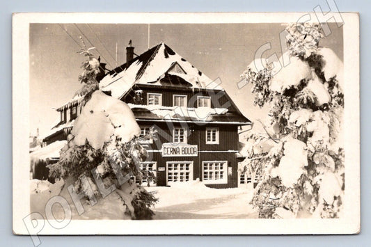 Pohlednice Krkonoše Černá bouda na Černé hoře zimní (P1511)