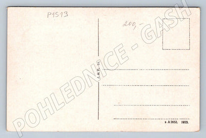 Pohlednice Krkonoše Labská bouda a vodopád 1933 (P1513)