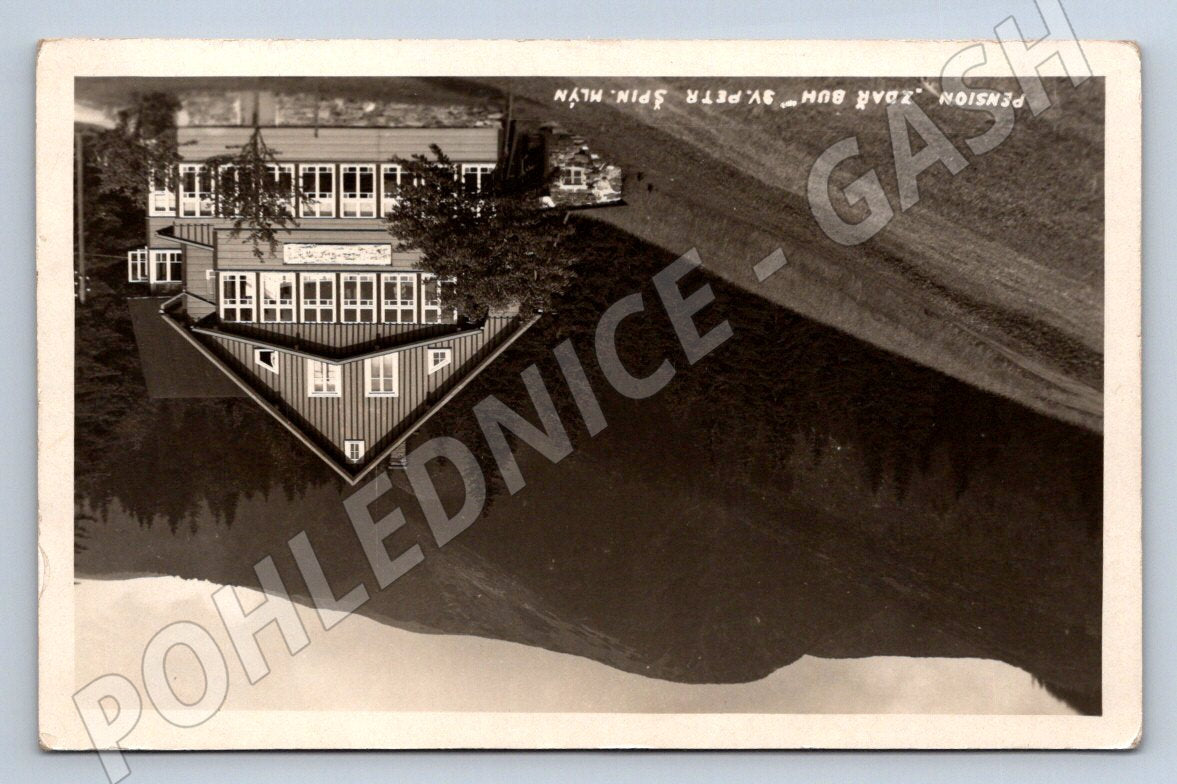 Pohlednice Špindlerův Mlýn pension Zdárk Bouh 1945 (P1514)