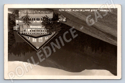 Pohlednice Špindlerův Mlýn pension Zdárk Bouh 1945 (P1514)