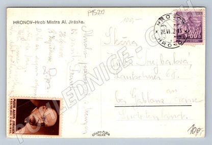 Pohlednice Hronov náhrobek Aloise Jiráska (P1520)