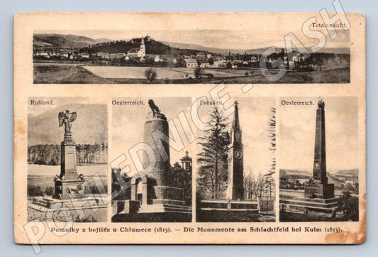 Pohlednice Chlumec 1813 památníky bojiště Kulm (P1521)