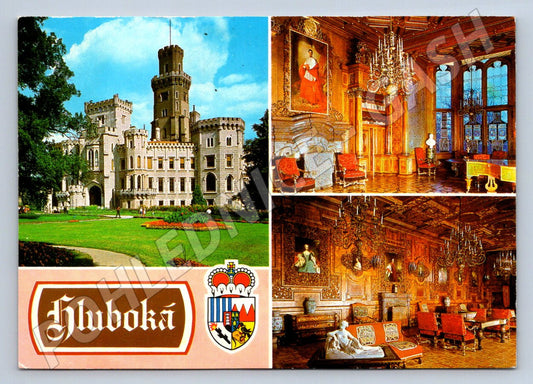 Pohlednice Hluboká nad Vltavou zámek interiéry a exteriér (P1523)