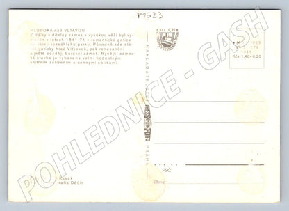 Pohlednice Hluboká nad Vltavou zámek interiéry a exteriér (P1523)