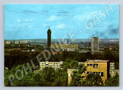 Pohlednice Ostrava televizní věž barevná 1970 80 (P1525)