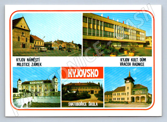 Pohlednice Kyjovsko zámky radnice škola (P1557)