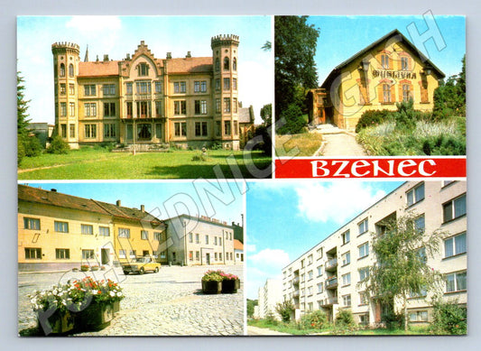 Pohlednice Bzenec zámek město myslivna Morava (P1558)