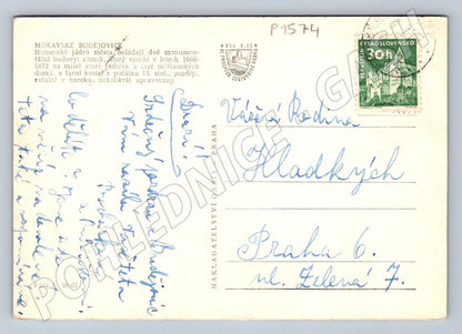 Pohlednice Moravské Budějovice zámek historické jádro ČB (P1574)