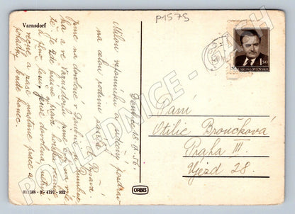 Pohlednice Čechy historická budova s věží 1956 (P1575)