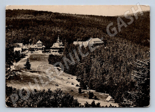 Pohlednice Beskydy Pustevny na Radhošti 1018 m ČB (P1577)