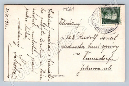 Pohlednice Františkovy Lázně Nová kolonáda a Hlavní třída 1933 (P1581)