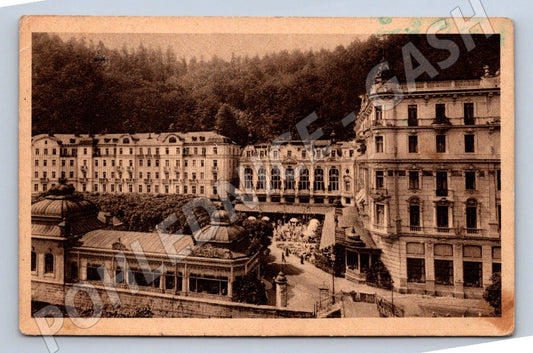 Pohlednice Karlovy Vary Parkhotel Pupp sepia 1935 (P1591)