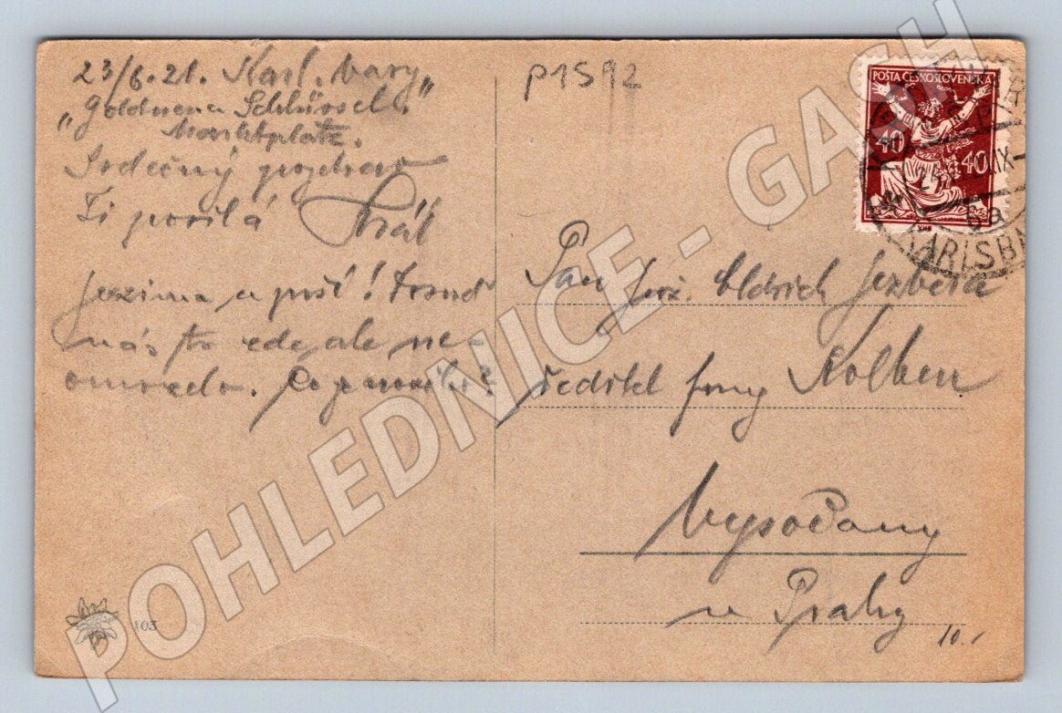 Pohlednice Karlovy Vary Jelení skok (P1592)