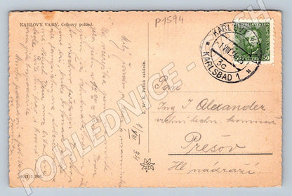 Pohlednice Karlovy Vary celkový pohled raz ČSR (P1594)