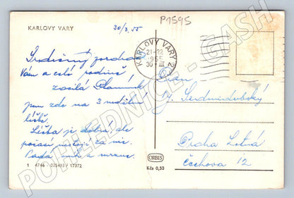 Pohlednice Karlovy Vary ČB 1955 (P1595)