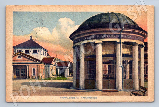 Pohlednice Franzensbad Františkovy Lázně pramen Františka (P1597)
