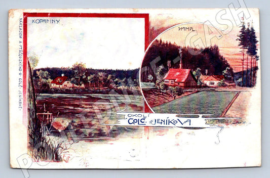 Pohlednice Jeníkova okolí Kopaniny a Hampl (P1598)