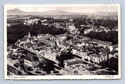 Pohlednice Franzensbad Františkovy Lázně letecký pohled (P1601)