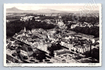 Pohlednice Franzensbad Františkovy Lázně letecký pohled (P1604)