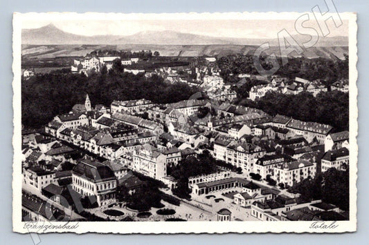 Pohlednice Franzensbad Františkovy Lázně letecký pohled (P1604)