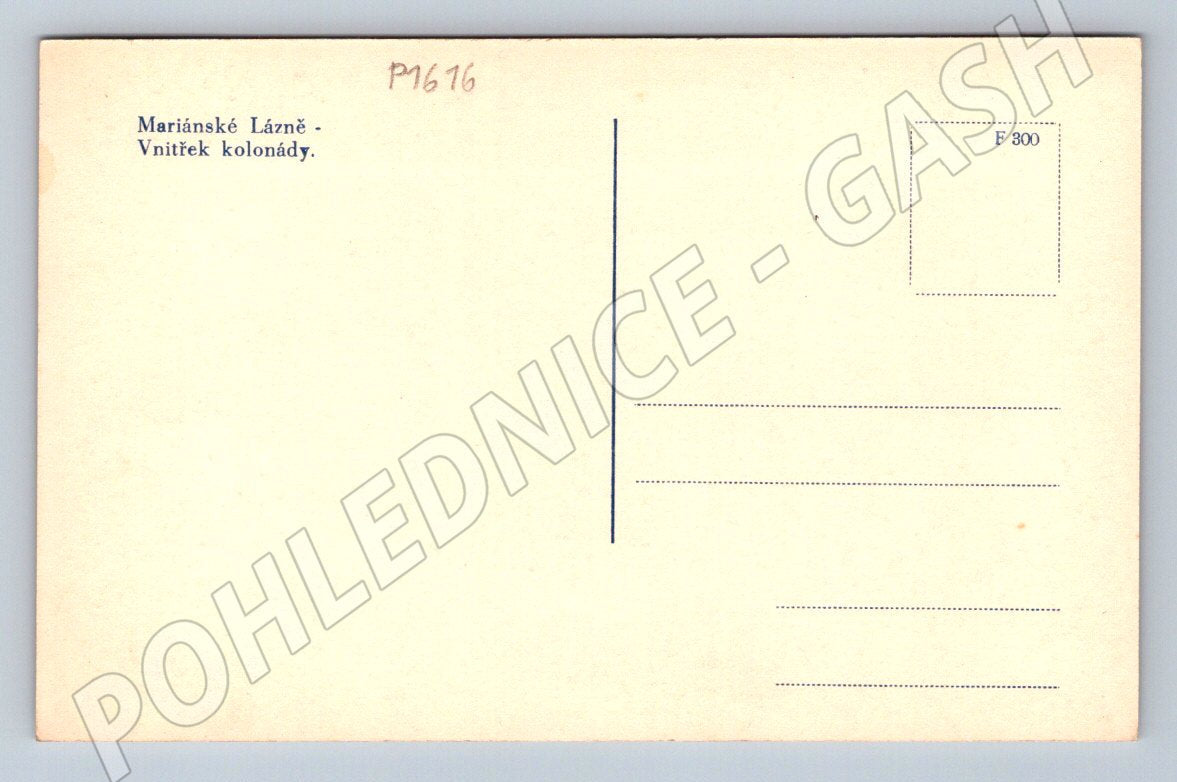 Pohlednice Mariánské Lázně vnitřek kolonády (P1616)