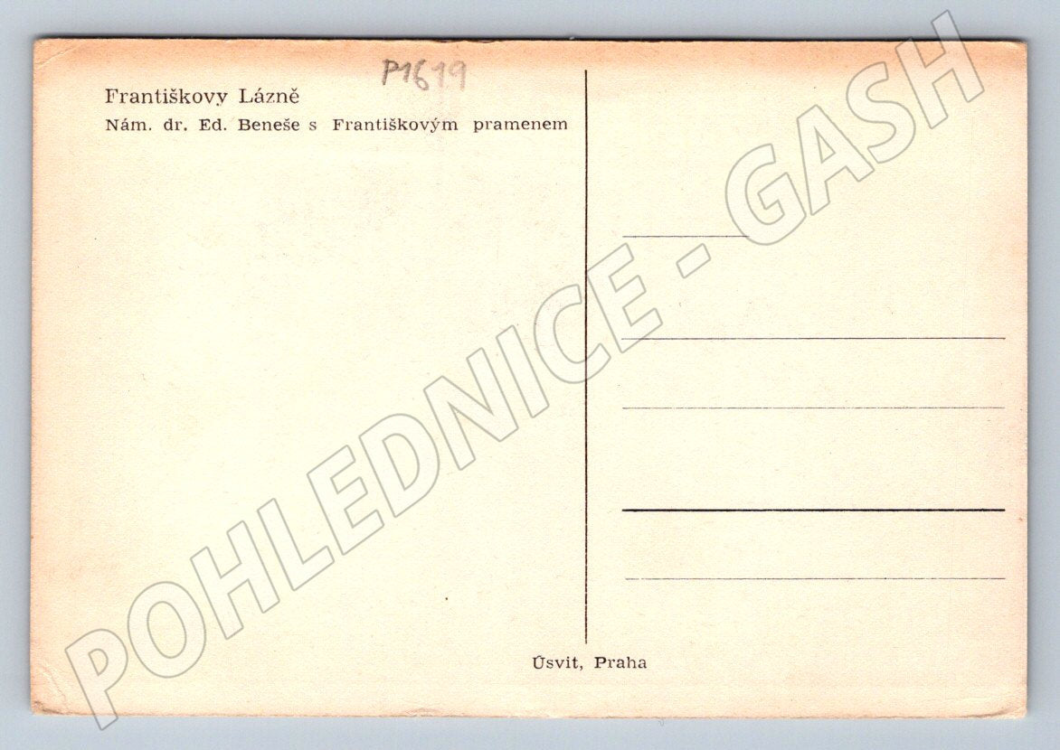 Pohlednice Františkovy Lázně dr Ed Beneše Františkův pramen (P1619)