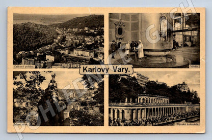 Pohlednice Karlovy Vary více záběrů 1933 (P1623)
