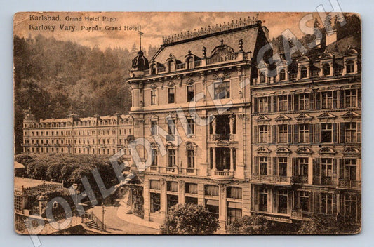 Pohlednice Karlovy Vary Grandhotel Pupp raz 1925 (P1624)