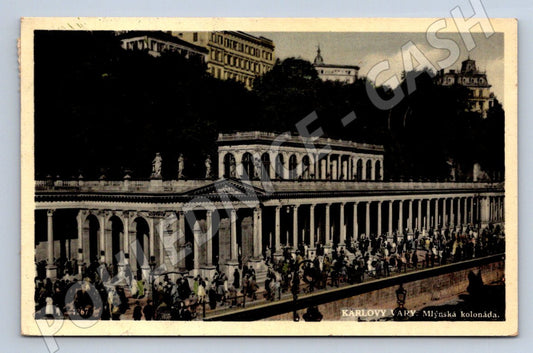 Pohlednice Karlovy Vary Mlýnská kolonáda 1935 (P1633)