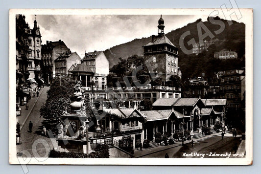 Pohlednice Karlovy Vary Zámecký vrch 1937 (P1637)