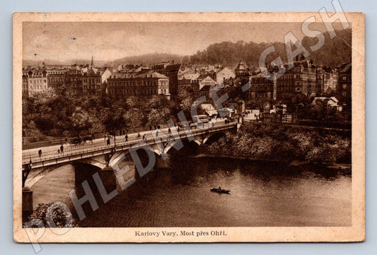 Pohlednice Karlovy Vary most přes Ohři (P1639)