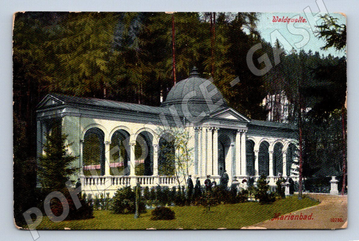 Pohlednice Mariánské Lázně Waldquelle 1909 (P1653)